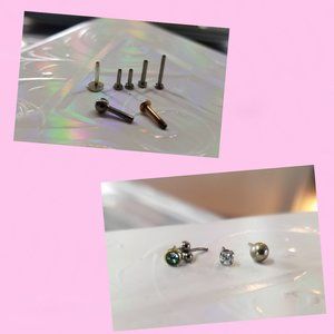 Lot of 4 threadless ends and 7 threadless labret posts! Neometal, invictus, etc